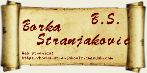 Borka Stranjaković vizit kartica